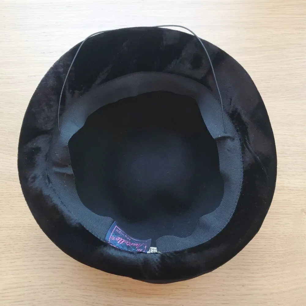 Vintage Austelle Black Wool Hat - Picture 7 of 9